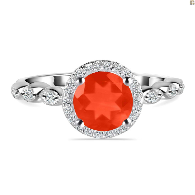 Red Onyx & White Topaz Ring ROX-RR-267.