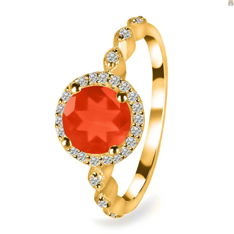 Red Onyx & White Topaz Ring ROX-RR-267.