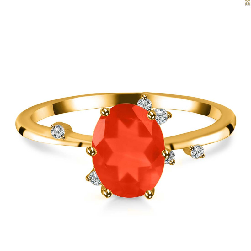 Red Onyx & White Topaz Ring ROX-RR-318.