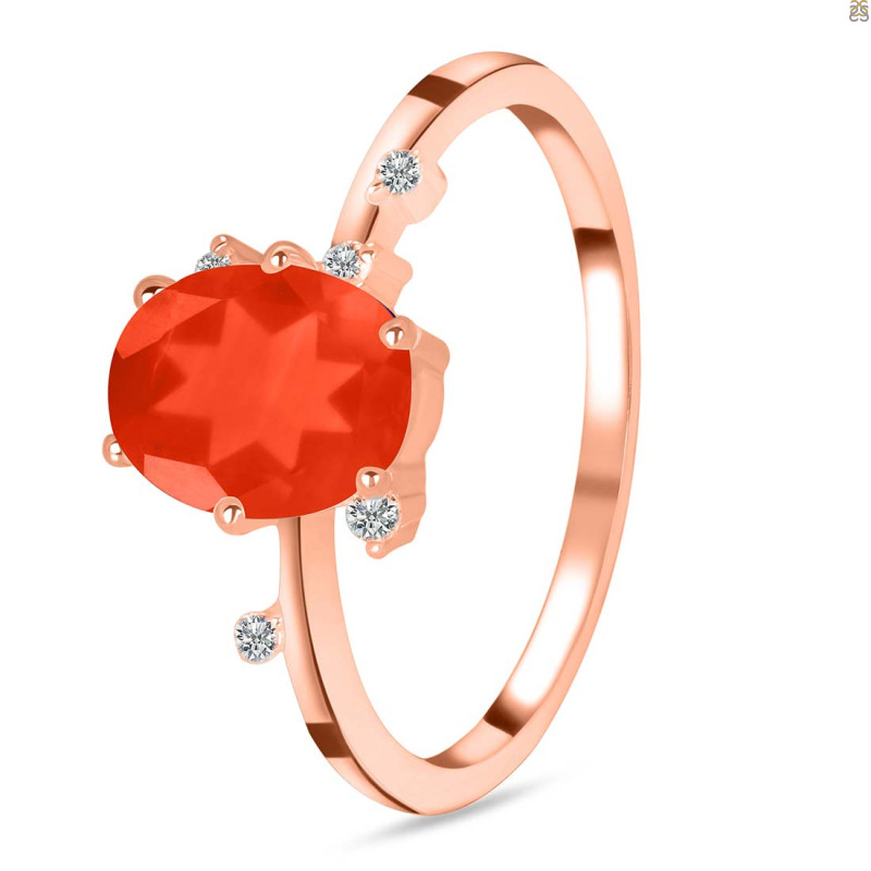 Red Onyx & White Topaz Ring ROX-RR-318.