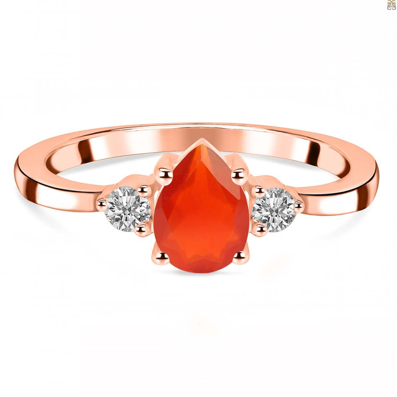 Red Onyx & White Topaz Ring ROX-RR-335.