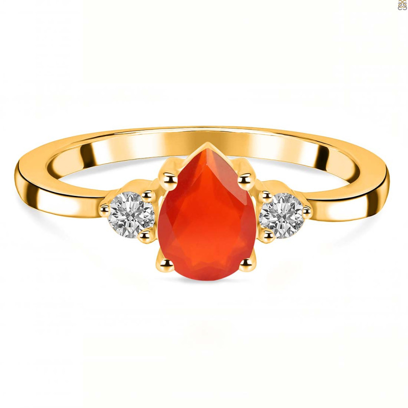 Red Onyx & White Topaz Ring ROX-RR-335.