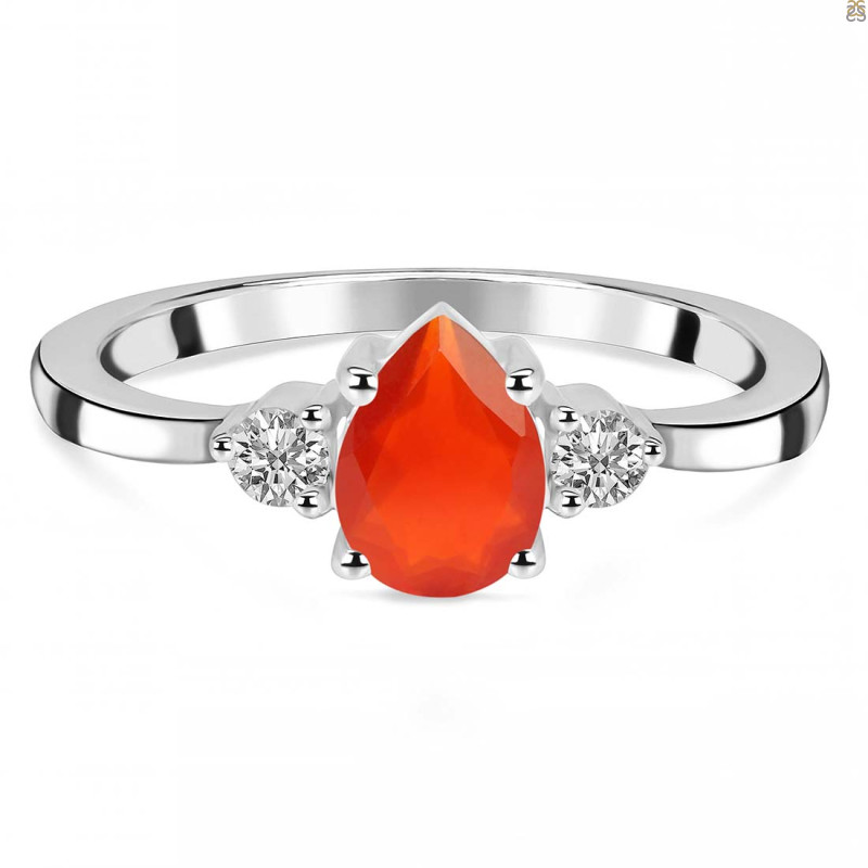 Red Onyx & White Topaz Ring ROX-RR-335.