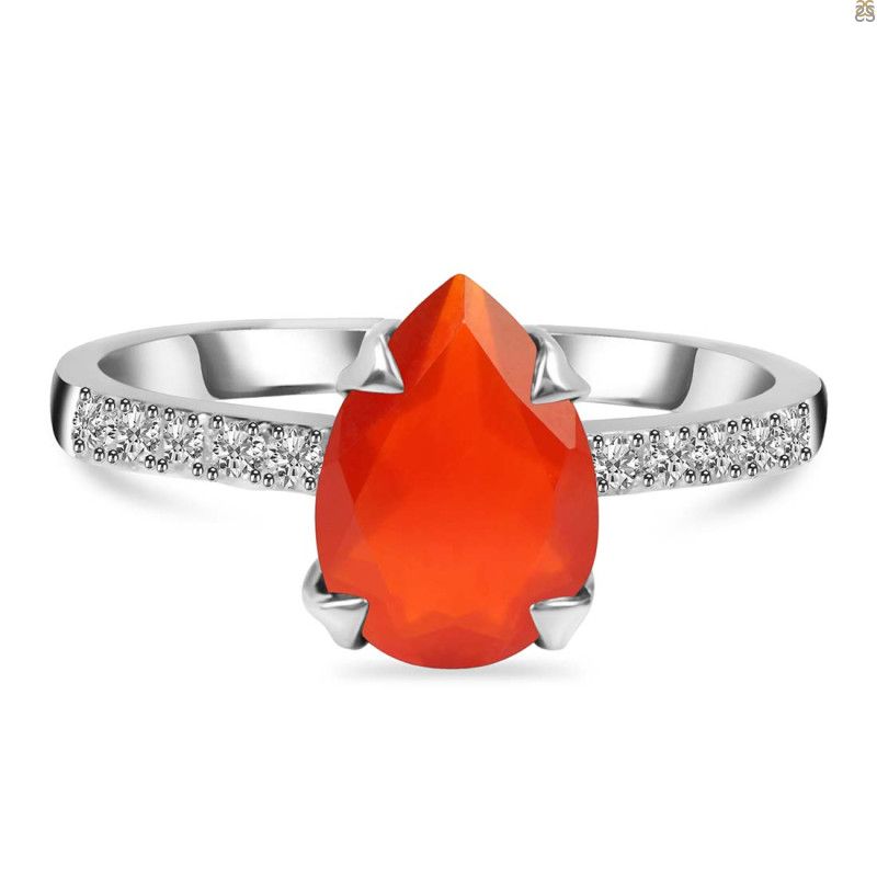 Red Onyx & White Topaz Ring ROX-RR-344A.