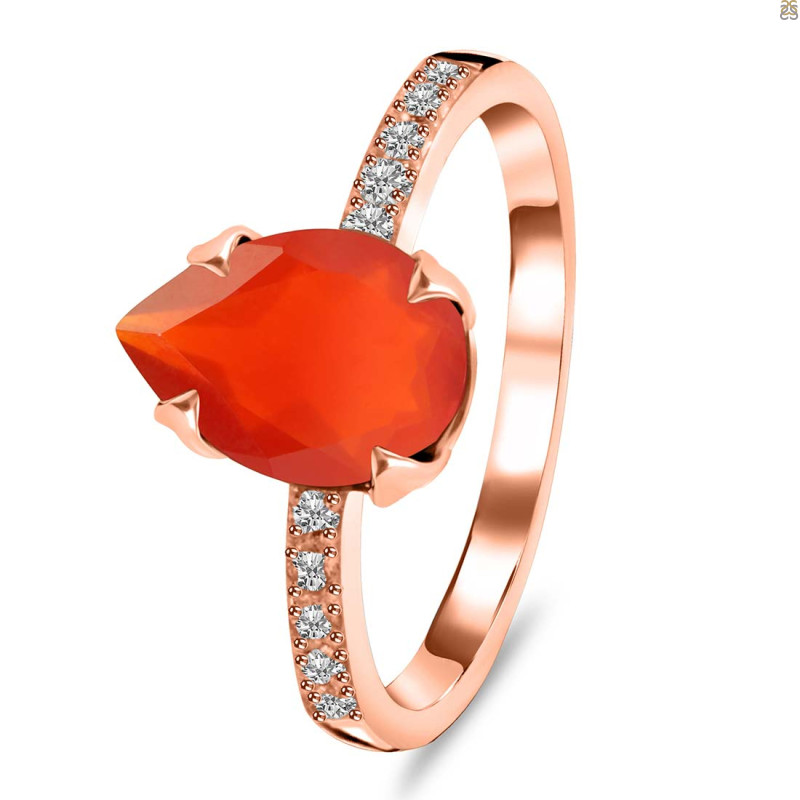 Red Onyx & White Topaz Ring ROX-RR-344A.