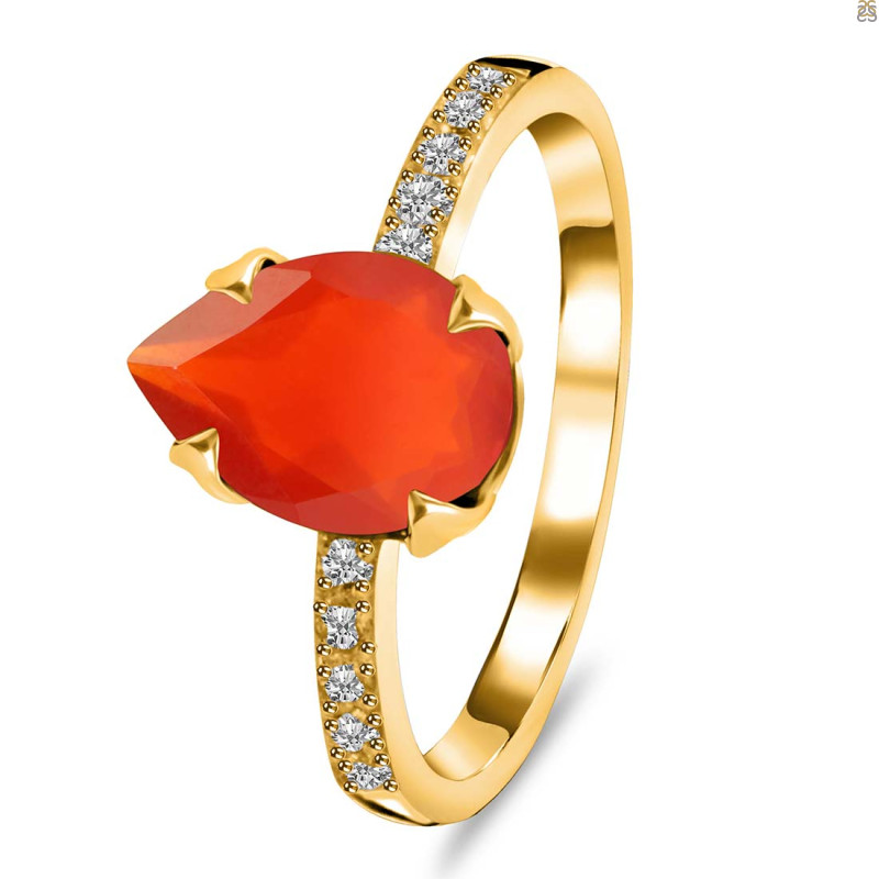 Red Onyx & White Topaz Ring ROX-RR-344A.