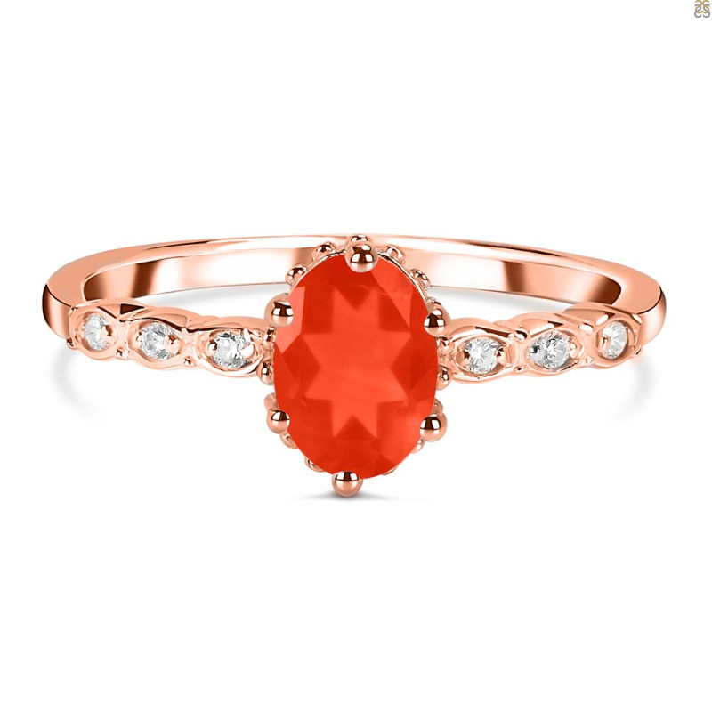 Red Onyx & White Topaz Ring ROX-RR-35.