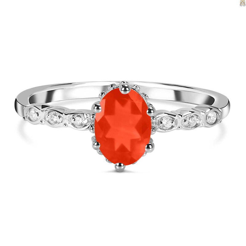 Red Onyx & White Topaz Ring ROX-RR-35.