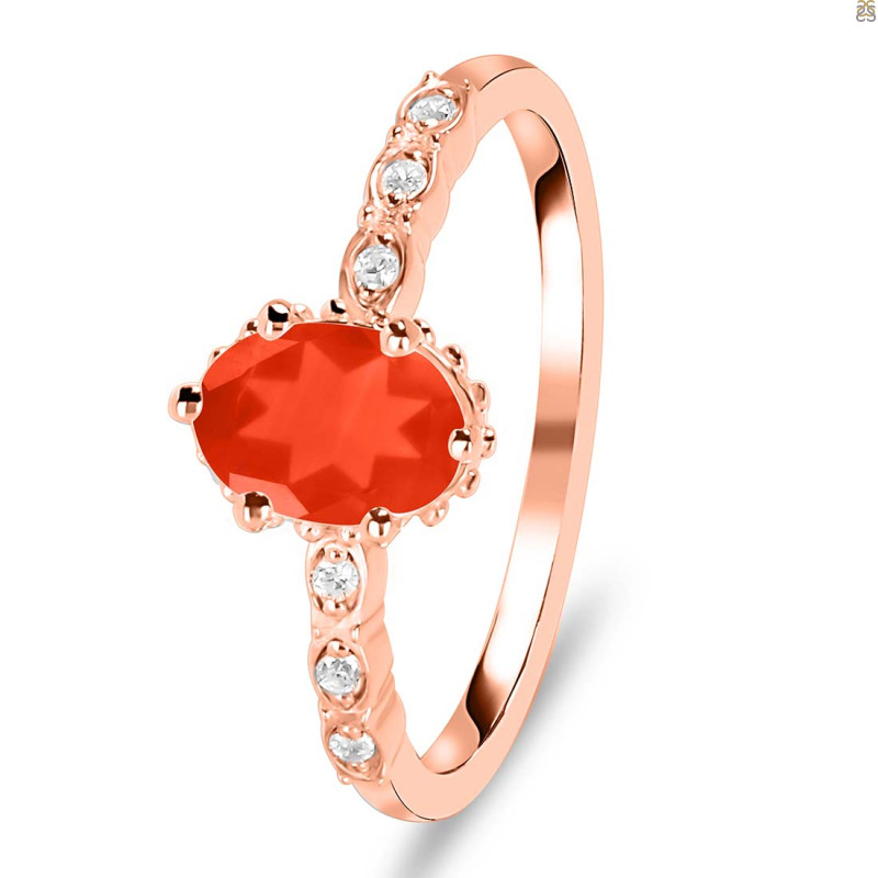 Red Onyx & White Topaz Ring ROX-RR-35.