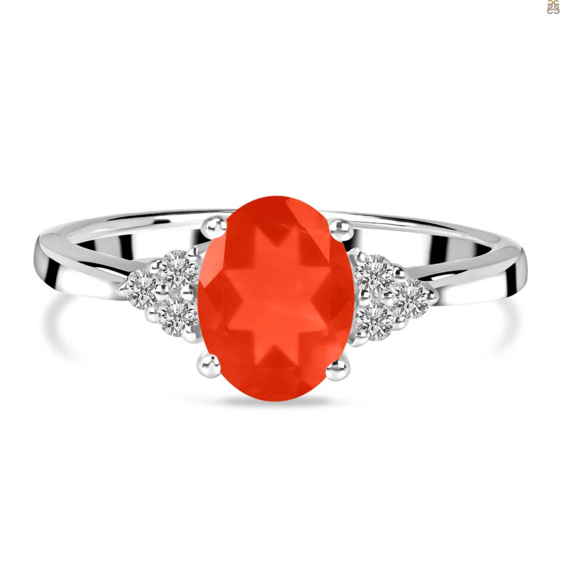 Red Onyx & White Topaz Ring ROX-RR-364.