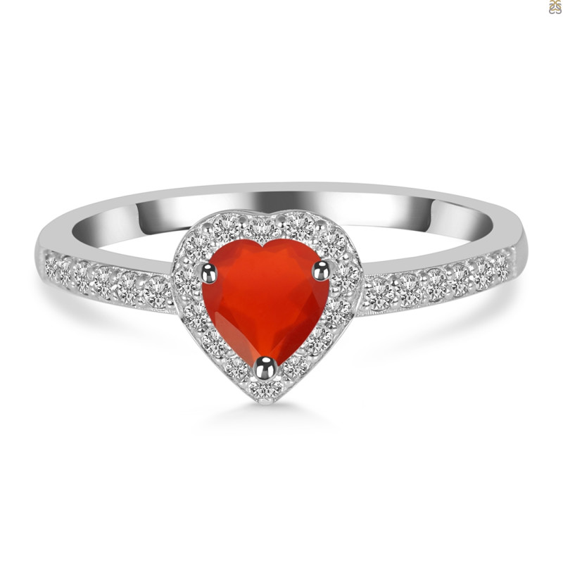 Red Onyx & White Topaz Ring ROX-RR-423.