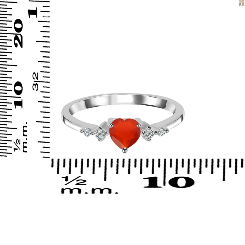 Red Onyx & White Topaz Ring ROX-RR-424.
