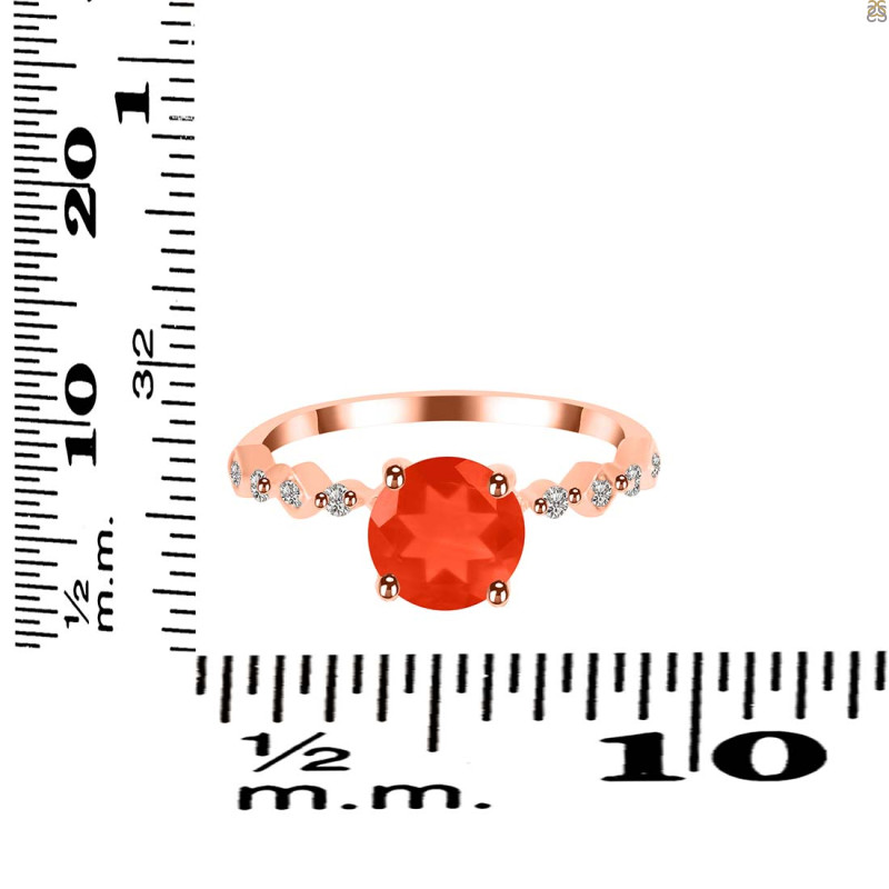 Red Onyx & White Topaz Ring ROX-RR-426.