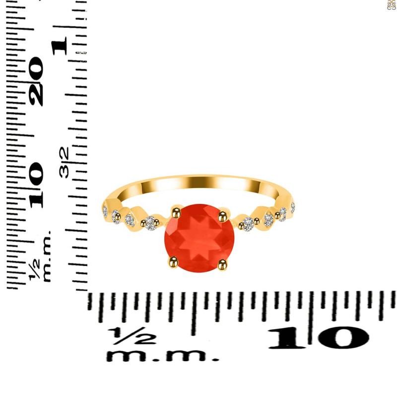 Red Onyx & White Topaz Ring ROX-RR-426.