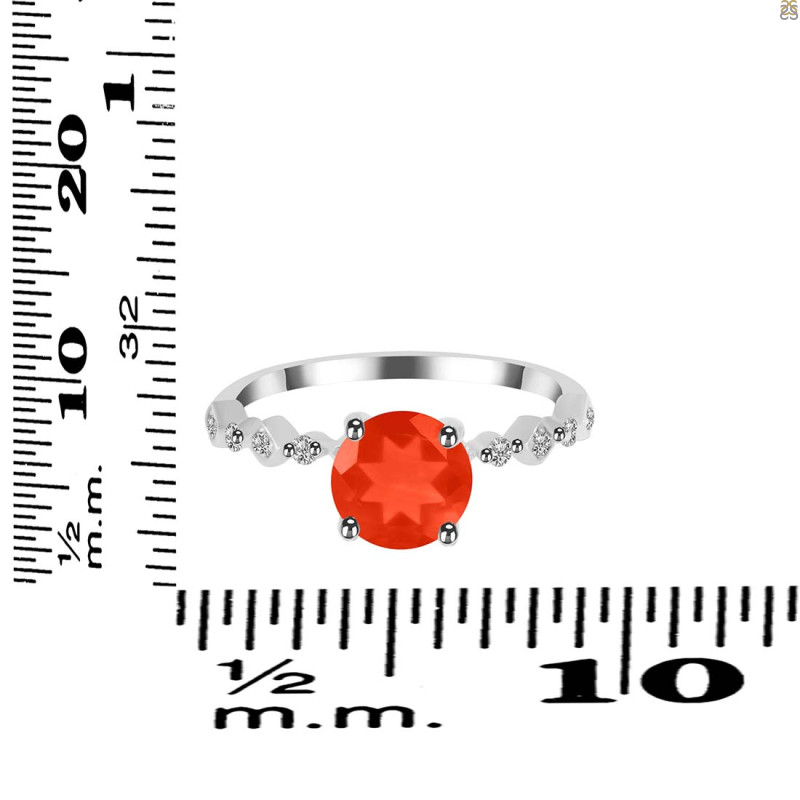 Red Onyx & White Topaz Ring ROX-RR-426.