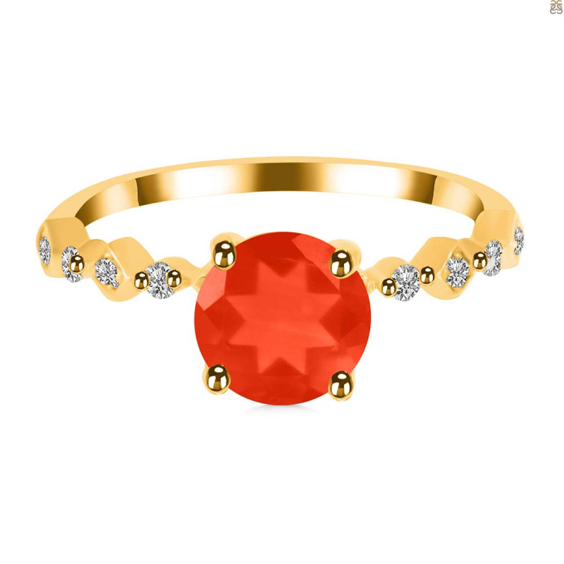 Red Onyx & White Topaz Ring ROX-RR-426.