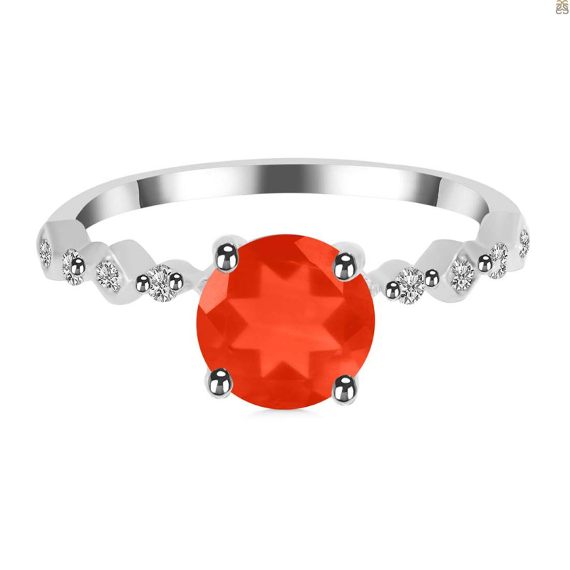 Red Onyx & White Topaz Ring ROX-RR-426.