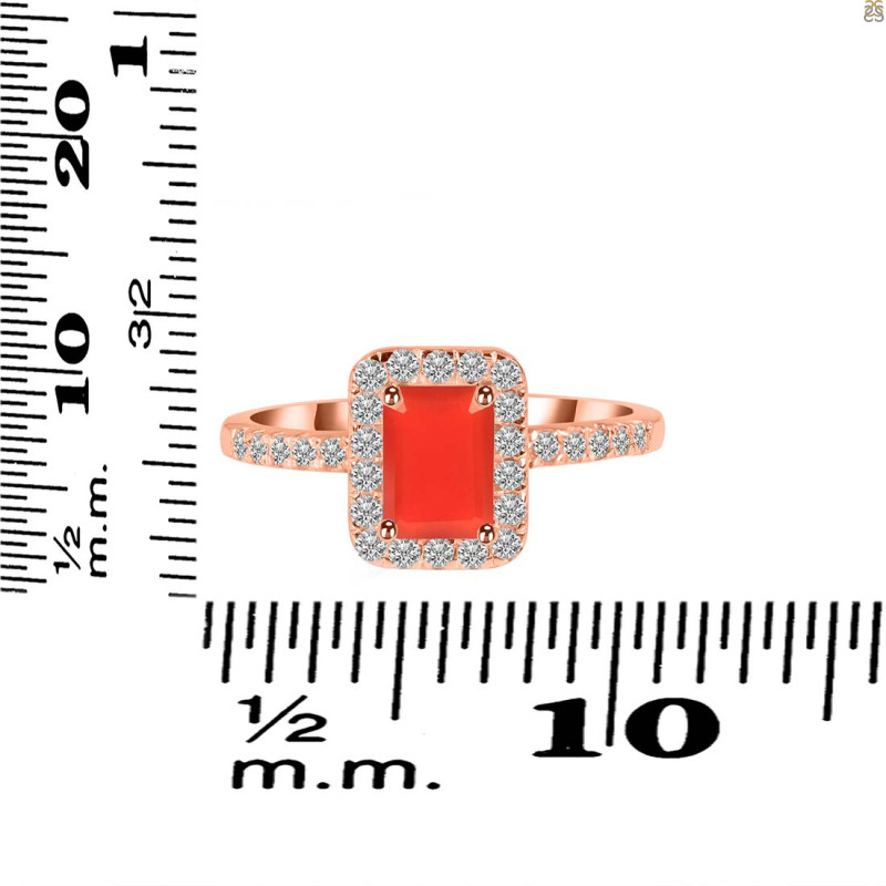 Red Onyx & White Topaz Ring ROX-RR-432.