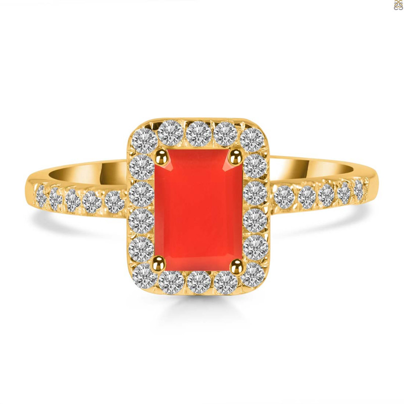 Red Onyx & White Topaz Ring ROX-RR-432.
