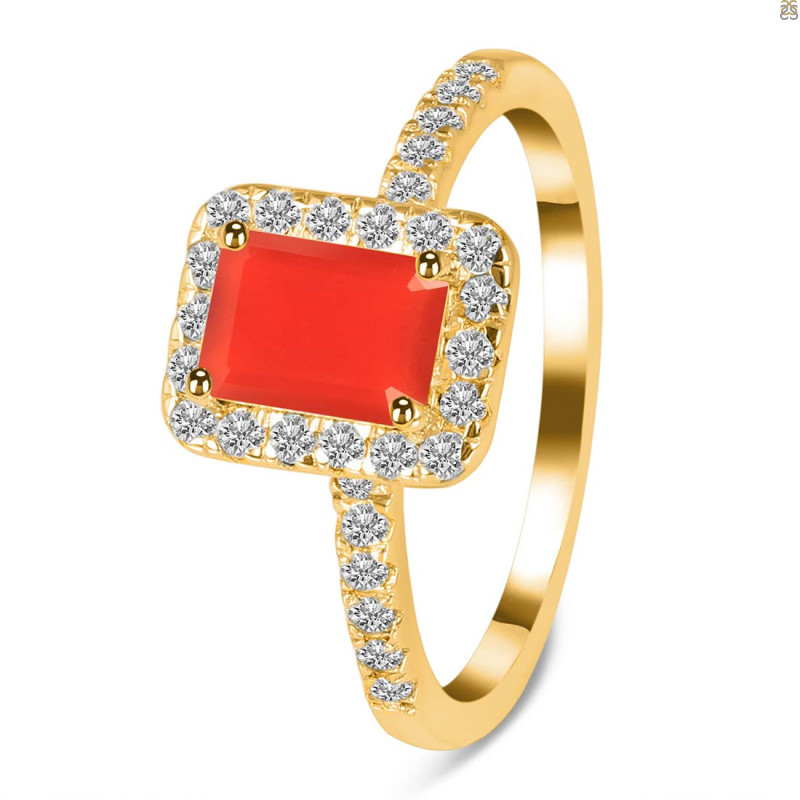 Red Onyx & White Topaz Ring ROX-RR-432.