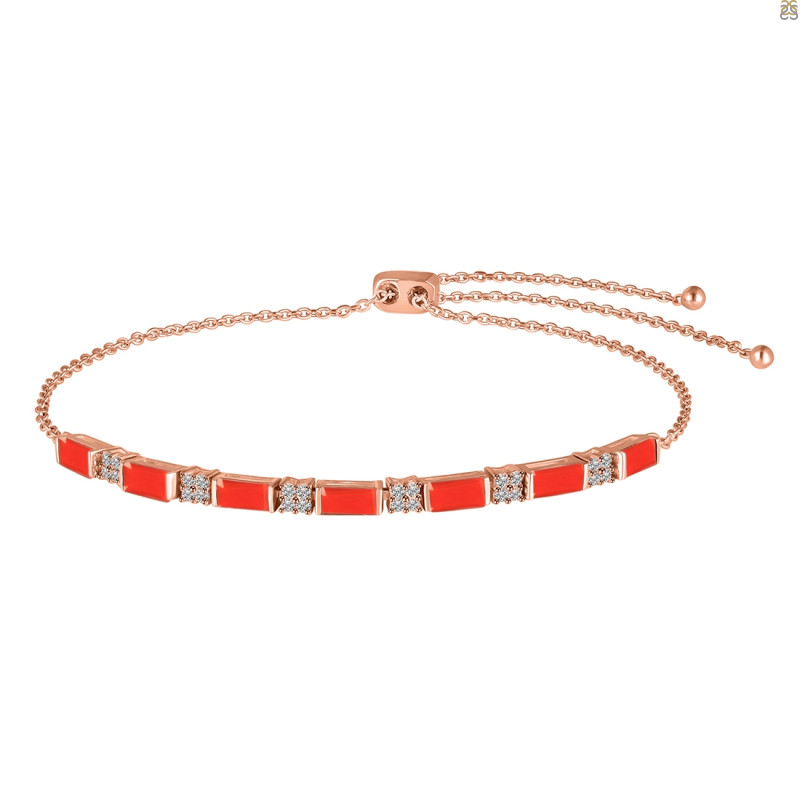 Red Onyx & White Topaz Bracelet
