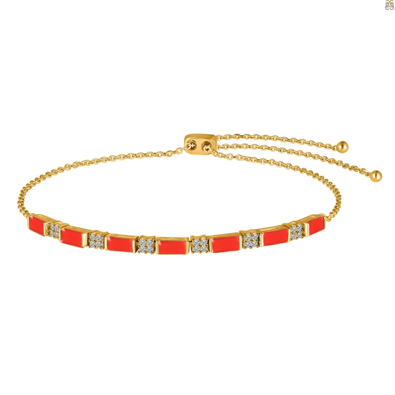 Red Onyx & White Topaz Bracelet ROX-RDB-133.