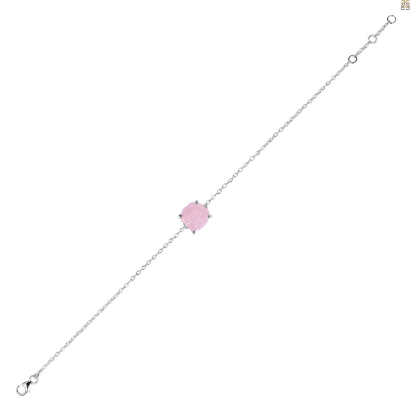 Rose Quartz Raw Crystal Bracelet