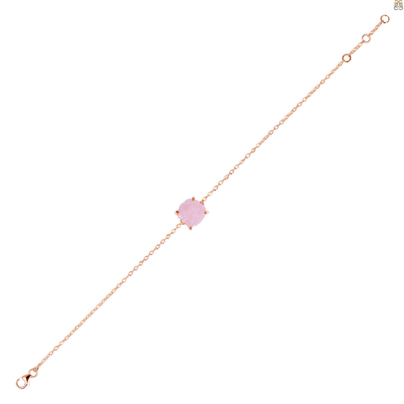 Rose Quartz Raw Crystal Bracelet RSQ-RB-200.