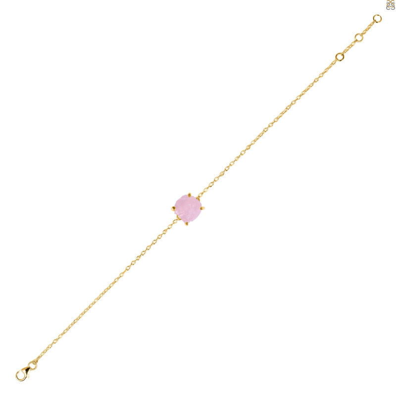 Rose Quartz Raw Crystal Bracelet RSQ-RB-200.