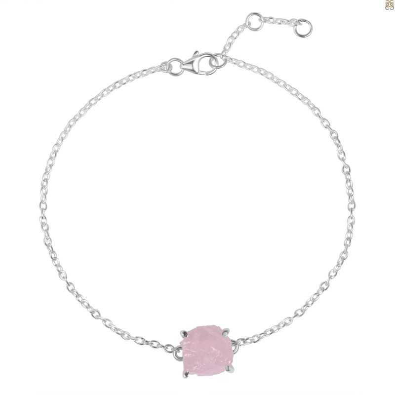 Rose Quartz Raw Crystal Bracelet RSQ-RB-200.
