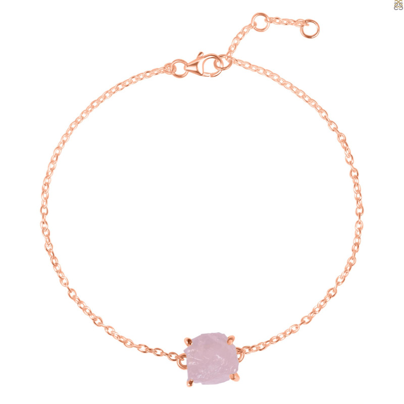 Rose Quartz Raw Crystal Bracelet RSQ-RB-200.