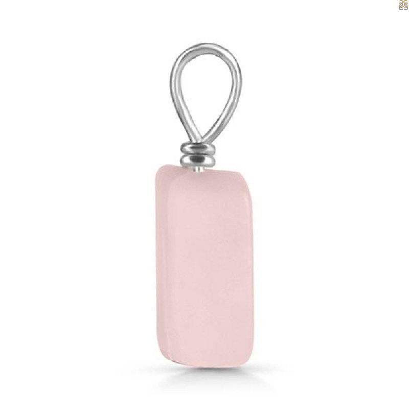 Rose Quartz Raw Crystal Drill Pendant