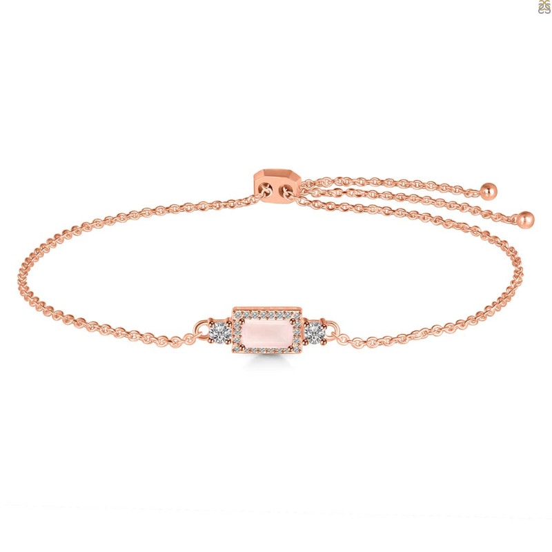 Rose Quartz & White Topaz Bracelet