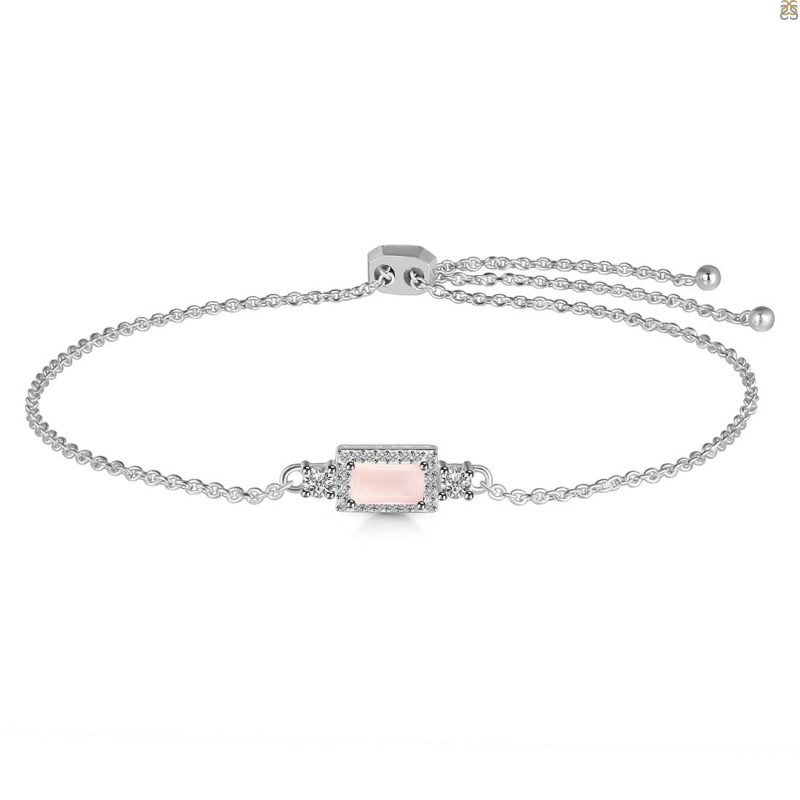 Rose Quartz & White Topaz Bracelet RSQ-RDB-140.