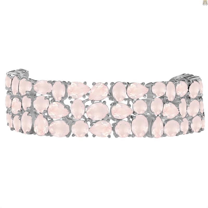 Rose Quartz Bracelet RSQ-RDB-92-CUT.