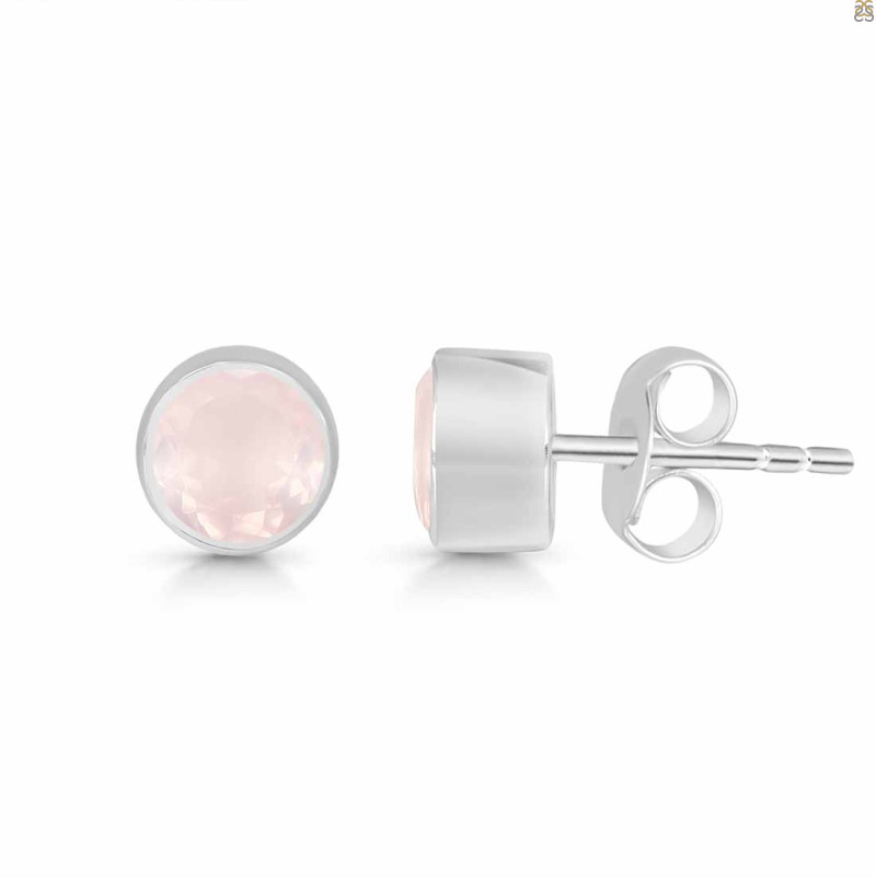 Rose Quartz Stud Earring