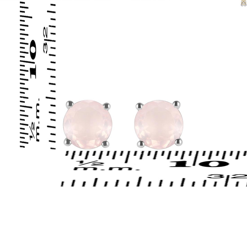 Rose Quartz Stud Earring RSQ-RDE-1349.