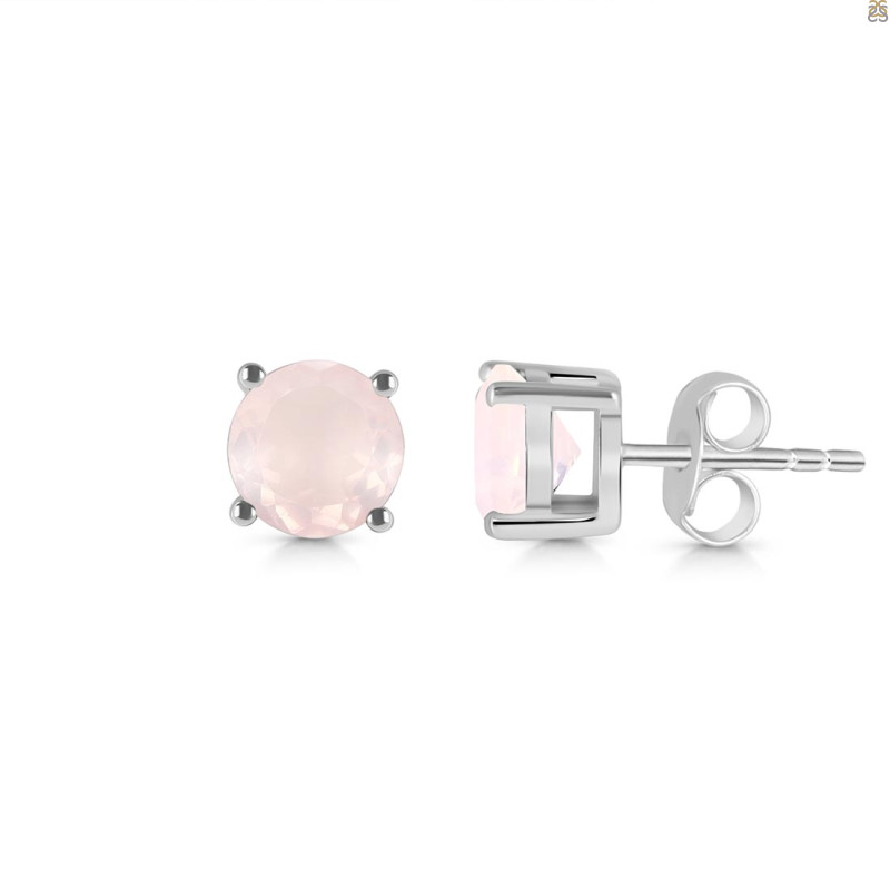 Rose Quartz Stud Earring