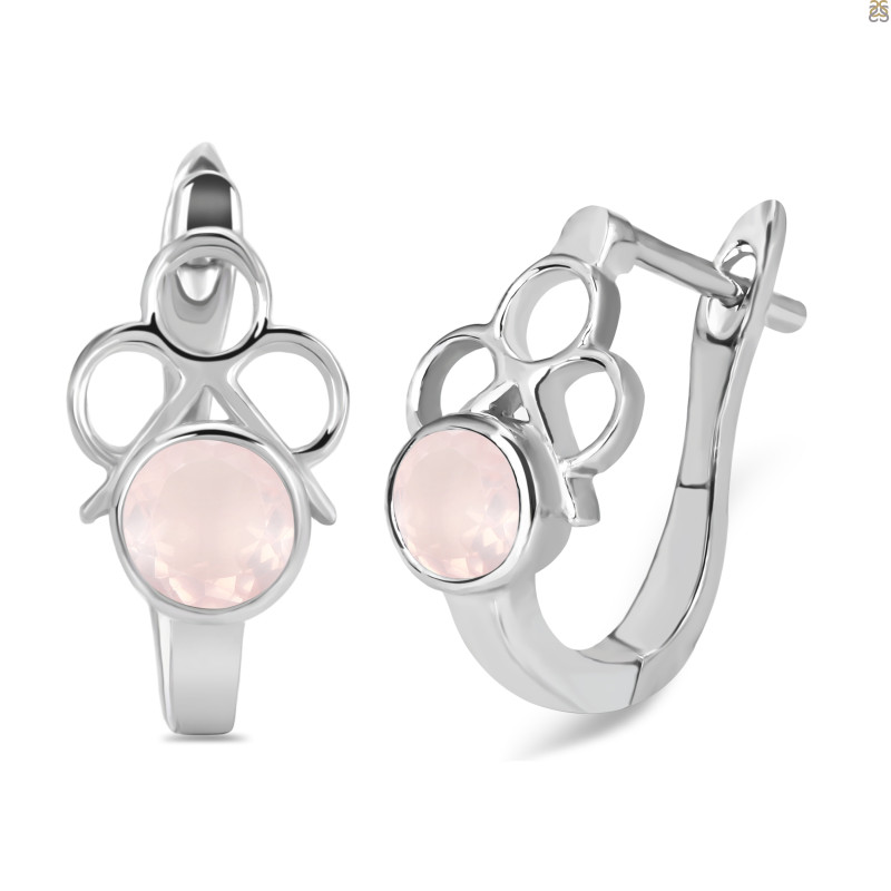 Rose Quartz Stud Earring