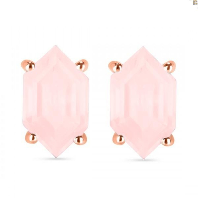 Rose Quartz Stud Earring RSQ-RE-27.