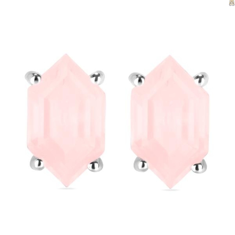 Rose Quartz Stud Earring RSQ-RE-27.