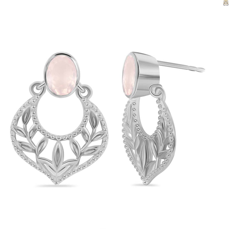 Rose Quartz Stud Earring