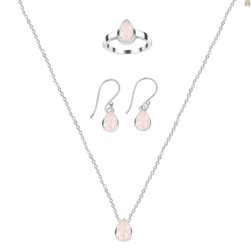  Rose Quartz Jewelry Set