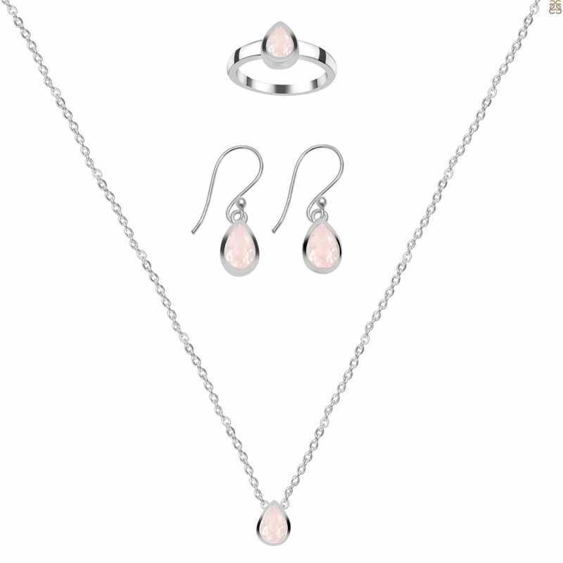  Rose Quartz Jewelry Set