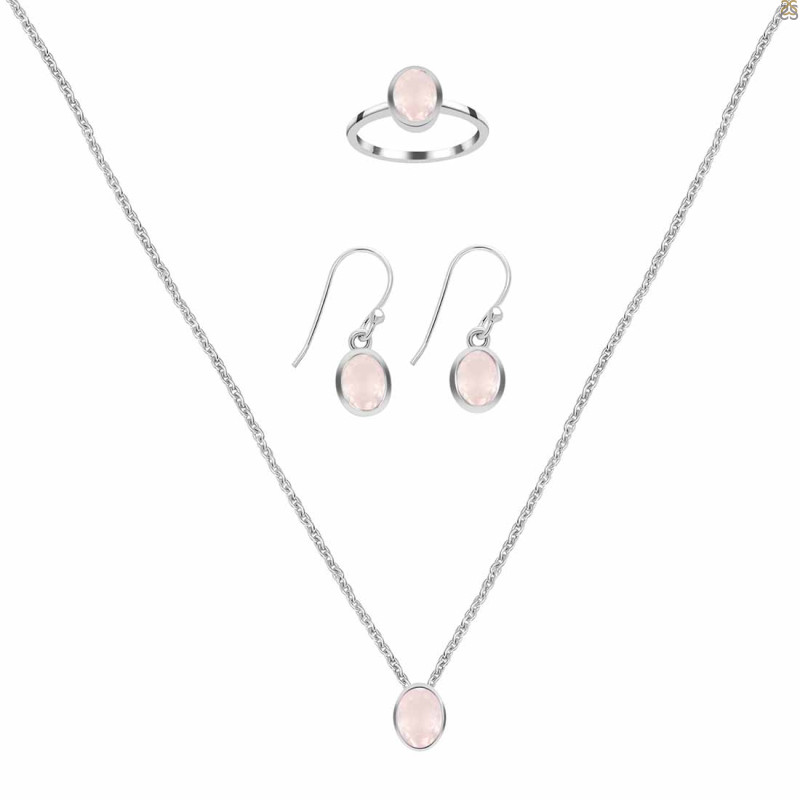  Rose Quartz Jewelry Set