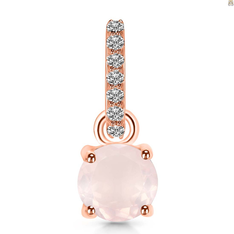 Rose Quartz & White Topaz Pendant RSQ-RDP-549-CZ-LOOP.