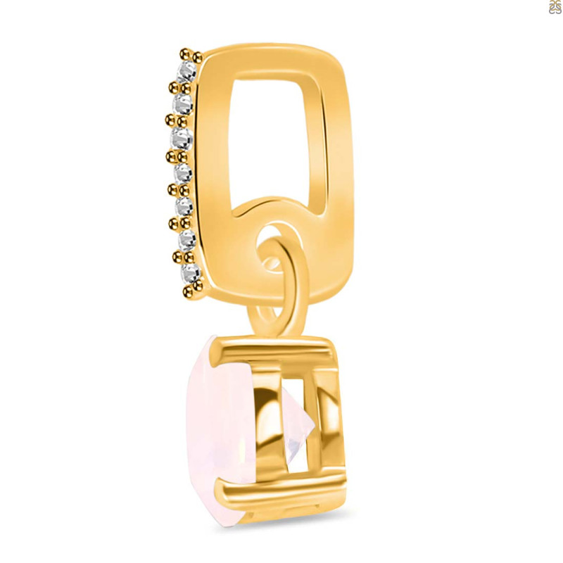 Rose Quartz & White Topaz Pendant RSQ-RDP-549-CZ-LOOP.
