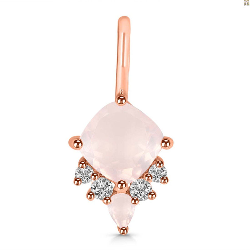 Rose Quartz & White Topaz Pendant RSQ-RDP-729.