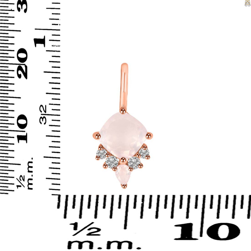 Rose Quartz & White Topaz Pendant RSQ-RDP-729.