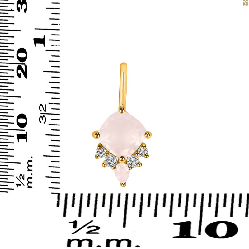 Rose Quartz & White Topaz Pendant RSQ-RDP-729.